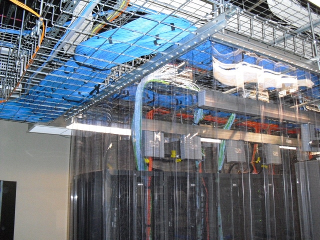 Data cabling on ceiling rack - structured cabling
